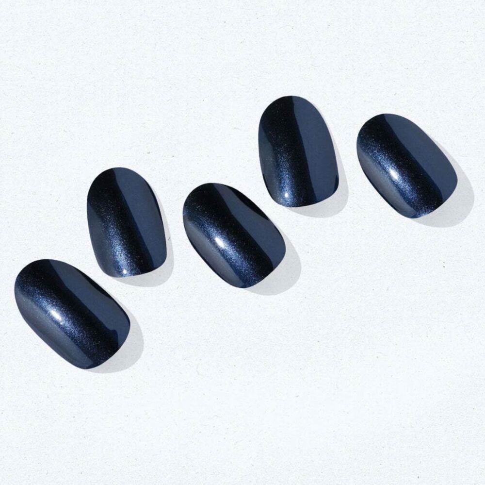 Ohora N Navy Chrome Semi Cured Gel Nail Polish Strips NM-014-G